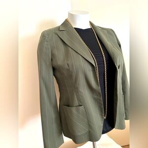 Style & Co. Olive Green Pinstripe Blazer SZ 12​